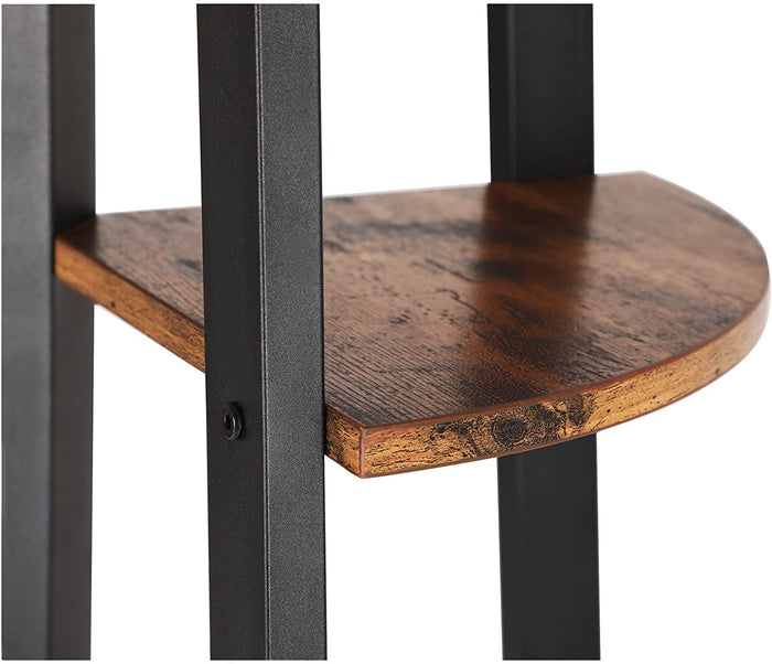 Boekenkast - hoekkast - 4 legplanken - 34x125x34 cm - vintage bruin