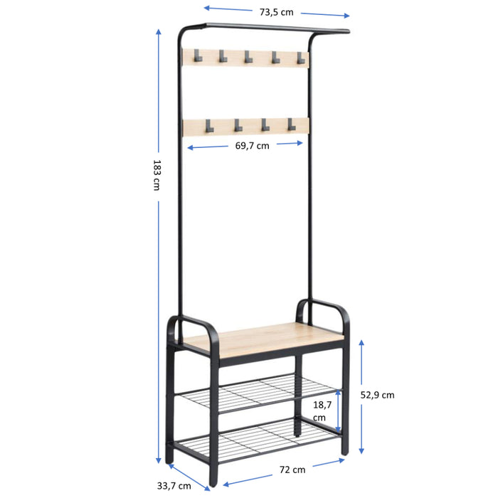 ACAZA Garderoberek Lichte eik