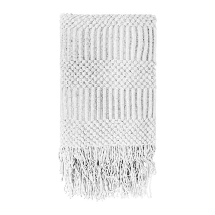 QUVIO Plaid  - 220 x 127 cm - Polyester - Grijs