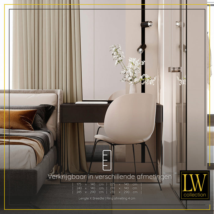 LW Collection Kant en klaar gordijnen beige 140x270cm