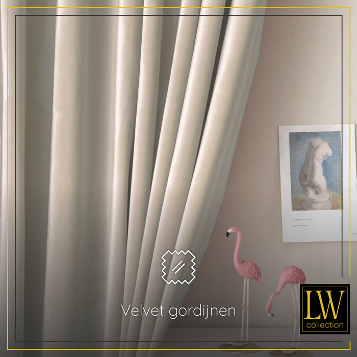 LW Collection Kant en klaar gordijnen beige 140x270cm