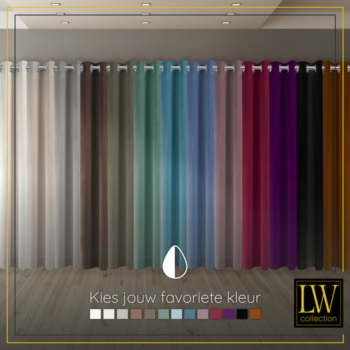 LW Collection Kant en klare gordijnen donkerblauw 140x240cm