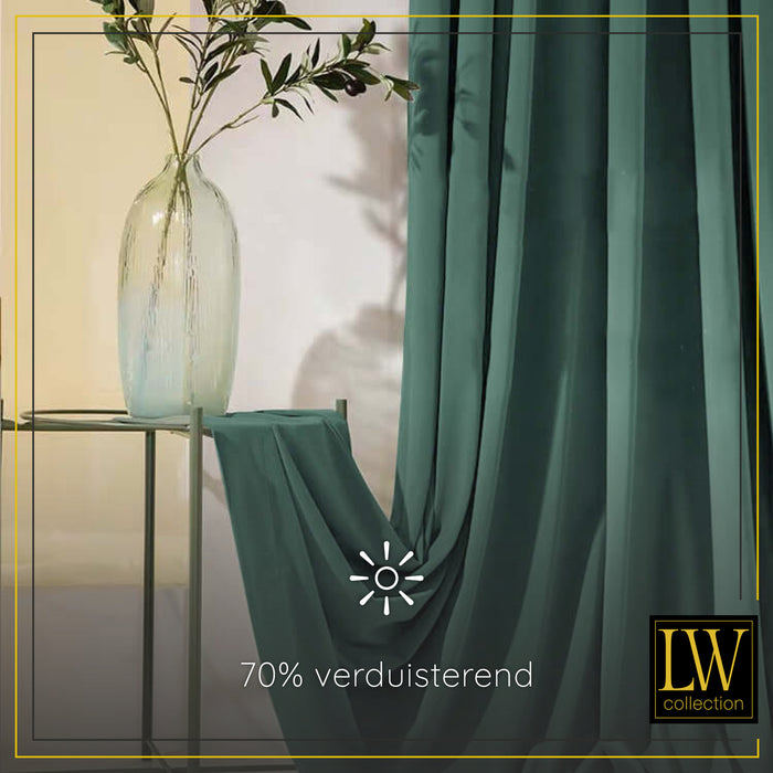 LW Collection Kant en klaar gordijnen groen 290x245cm