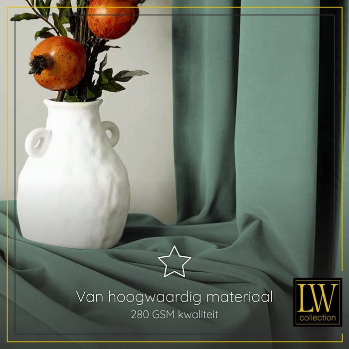 LW Collection Kant en klare gordijnen groen 140x240cm