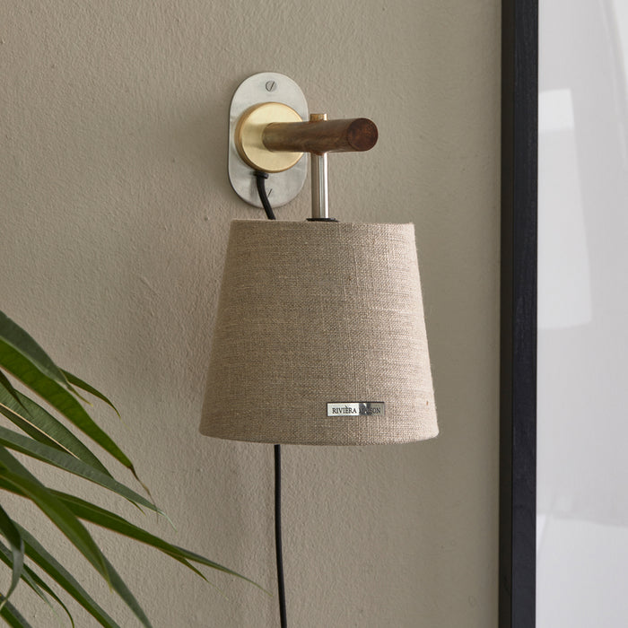 Riviera Maison Wandlamp Promona Wood & Shade Beige