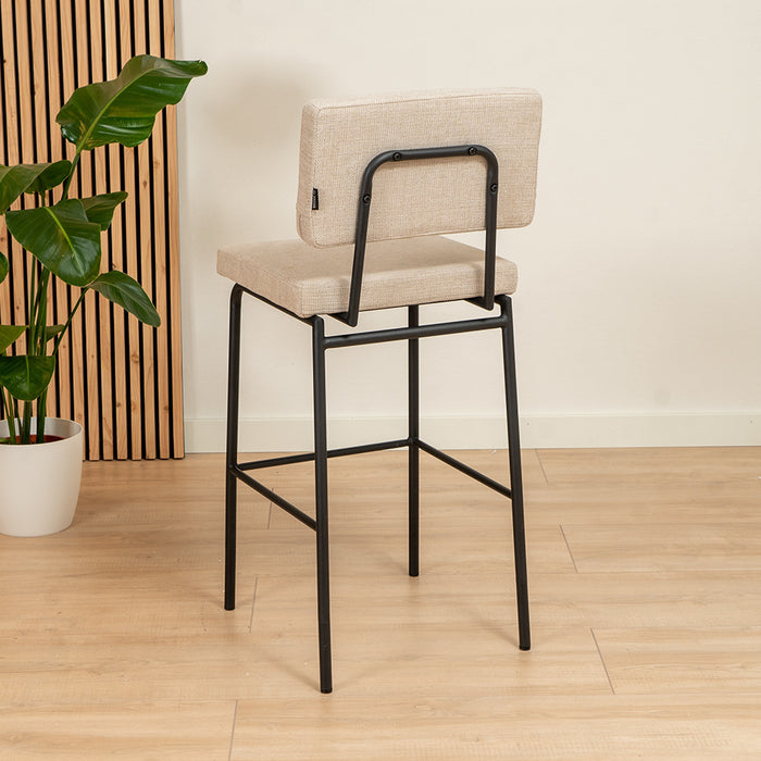 Bronx71 Scandinavische barkruk Espen beige gerecyclede stof 64-77 cm