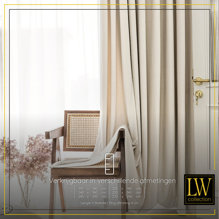 LW Collection Kant en klaar gordijnen wit 140x240cm