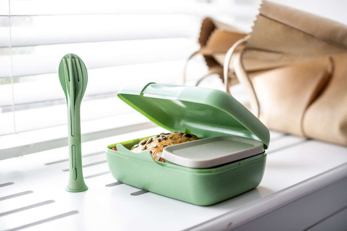 Lunchbox- en Bestekset, Organic, Blad Groen - Koziol | Candy Ready