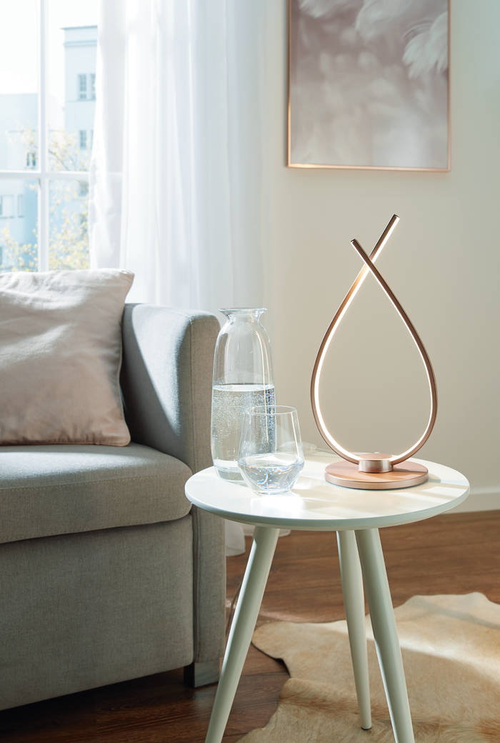 EGLO Palozza Tafellamp - LED - 38 cm - Rozegoud|Wit