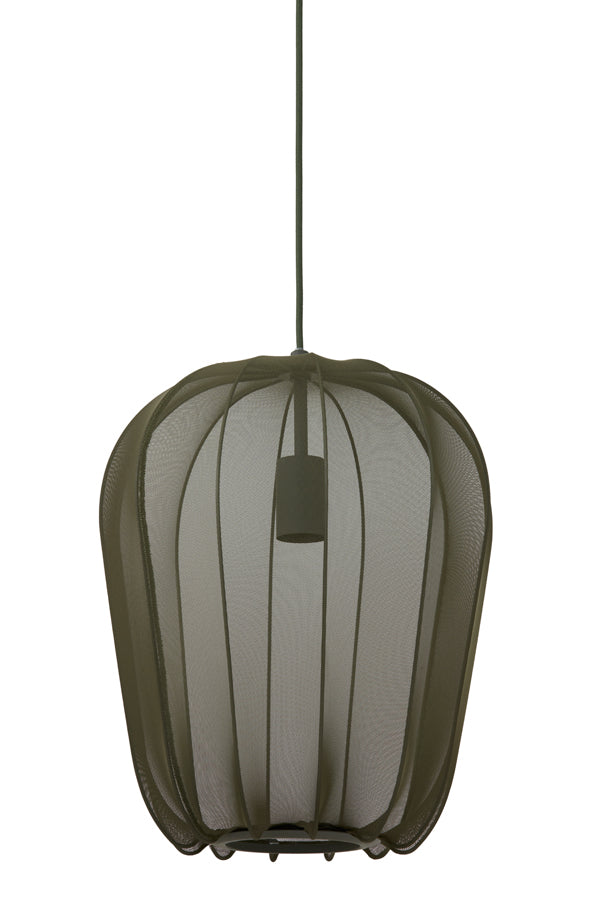 Light & Living Plumeria Hanglamp - M - H 40 x Ø 34 cm - Donkergroen