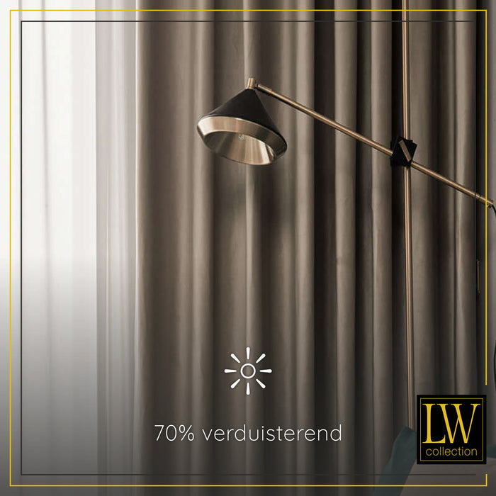 LW Collection Kant en klaar gordijnen bruin 290x270cm