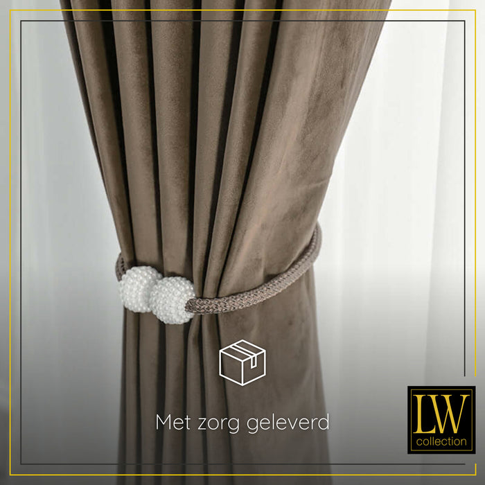 LW Collection Kant en klaar gordijnen bruin 290x270cm