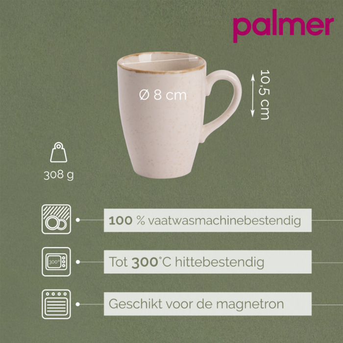 Palmer Beker Antigo 30 cl Crème Porselein 2 stuks