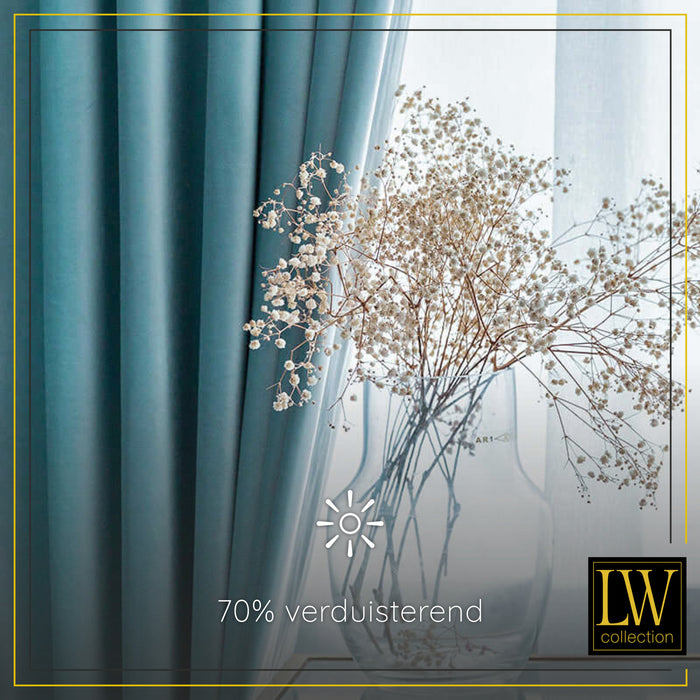 LW Collection Kant en klaar gordijnen lichtblauw 140x225cm