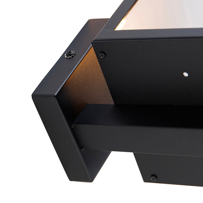 QAZQA Smart buiten wandlamp zwart met glas 30 cm incl. Wifi ST64 -