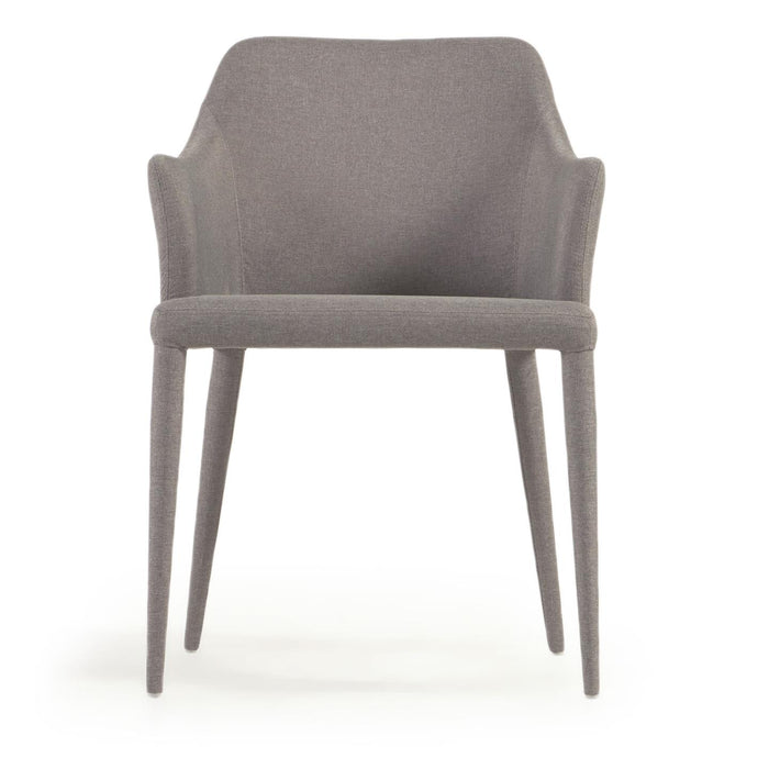 Kave Home - Croft lichtgrijze stoel met stoffen poten