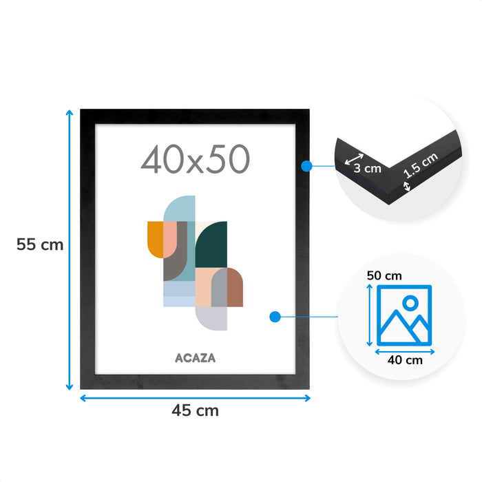 ACAZA Fotokader Zwart