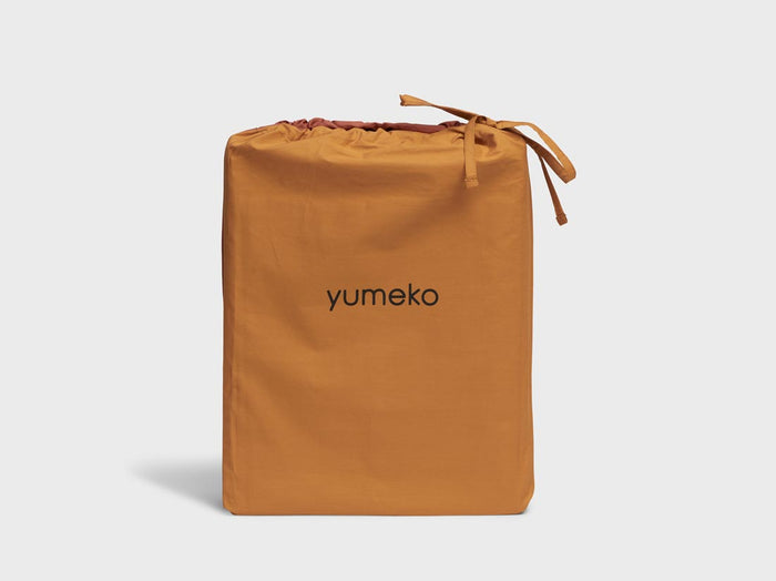 Yumeko overtrekset percal double face ochre|rusty 140x220 + 1|60x70