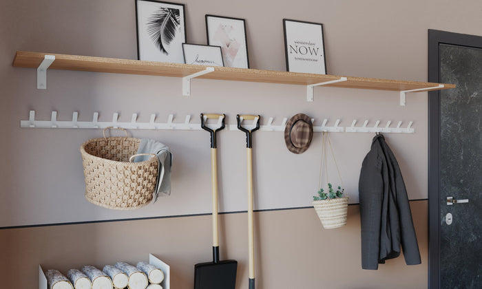 Gorillz Trim 100 - Kapstok van 1 meter - 22 Haken - Metaal - Wit