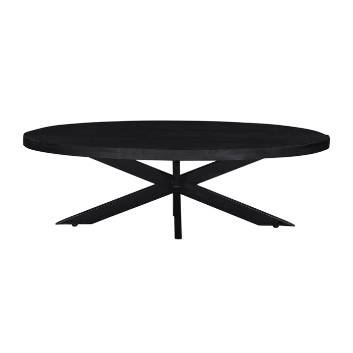 Giga Meubel - Salontafel Ovaal Zwart - 130cm - Mangohout