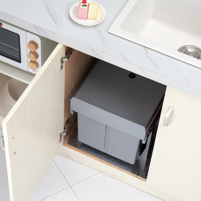 Homra Slide Inbouw Prullenbak - 2 vakken - 30L - Grijs