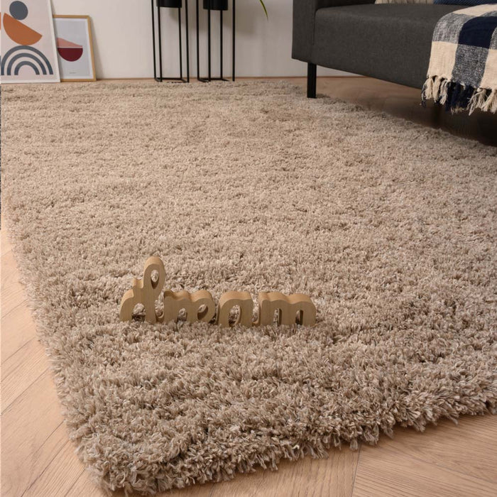 Tapeso Hoogpolig vloerkleed - Cozy Shaggy - beige - 200x300 cm