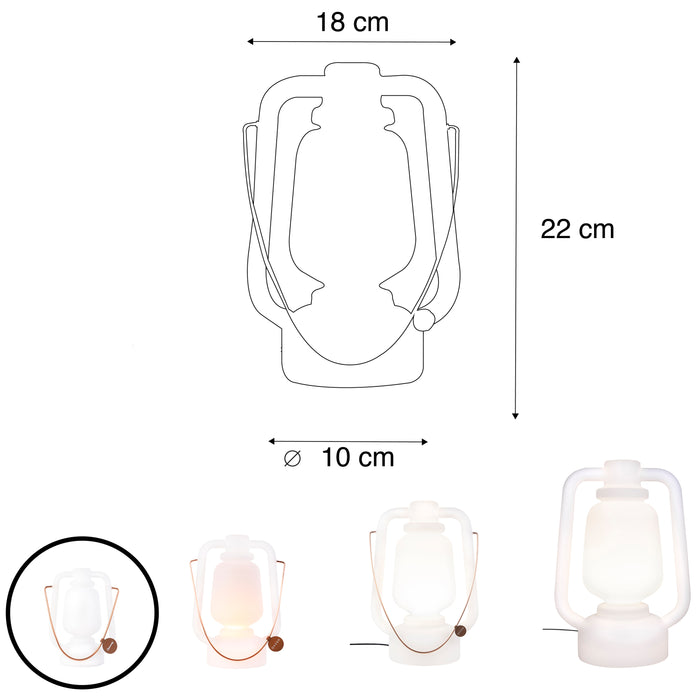 QAZQA Tafellamp wit flame effect 22 cm - Storm Mini