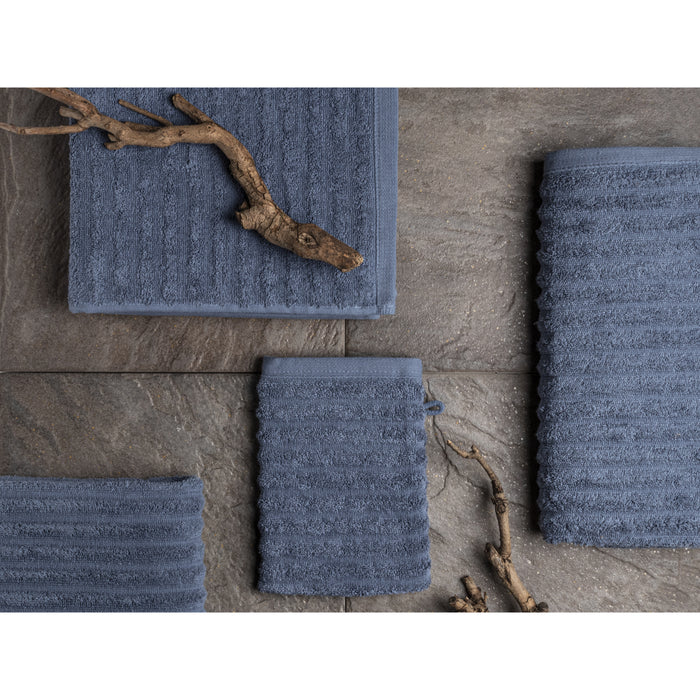 Seashell Wave Gastendoekjes - 6 stuks - 30x50cm - jeans blauw