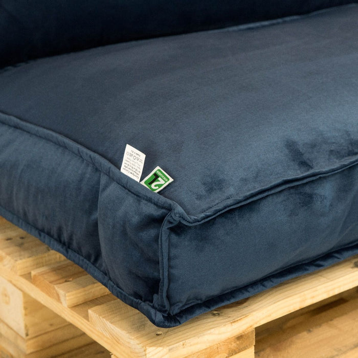 2L Home & Garden Palletkussen Velvet Donkerblauw - 120 x 80cm