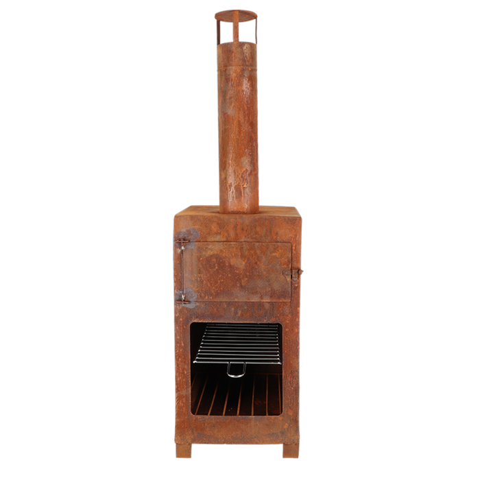 Esschert Design Terraskachel met pizzaoven roestkleurig