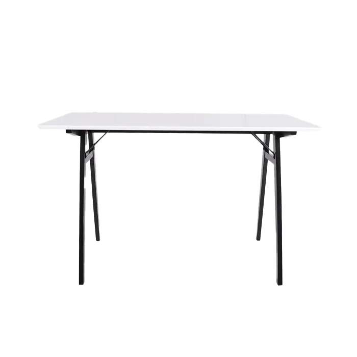 Artichok Rover houten bureau wit - zwart houten onderstel - 120 x 60