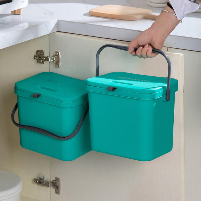 Homra Wall-Up inbouw prullenbak set - 8L + 12L - Groen & Rood