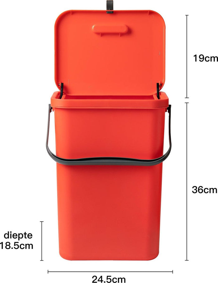 Homra Wall-Up inbouw prullenbak set - 8L + 12L - Groen & Rood