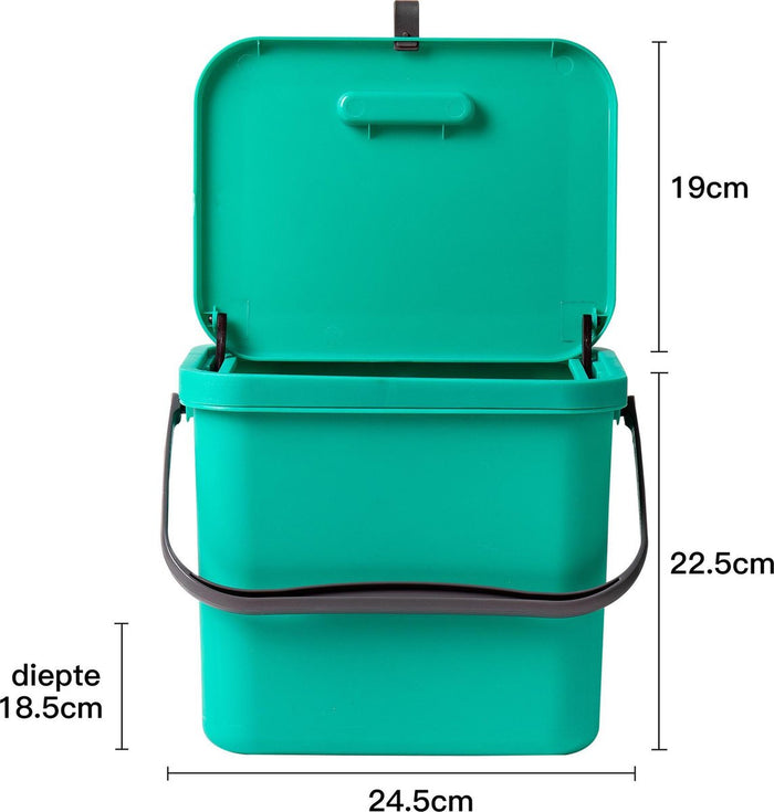 Homra Wall-Up inbouw prullenbak - 8L - Groen