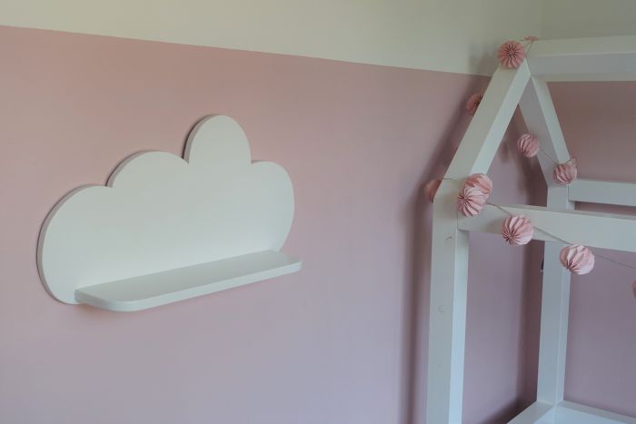 XL houten wandplank kinderkamer wolk | Wolkie - wit
