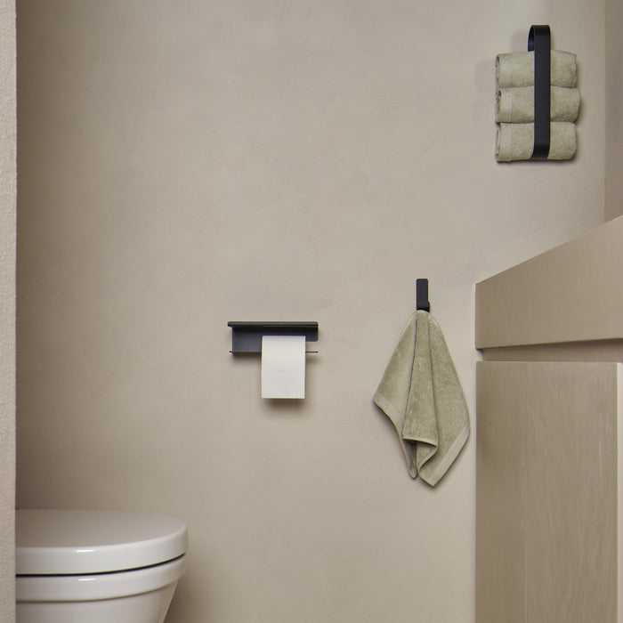 Aquanova Cyra Toiletrolhouder met Planchet - Zwart