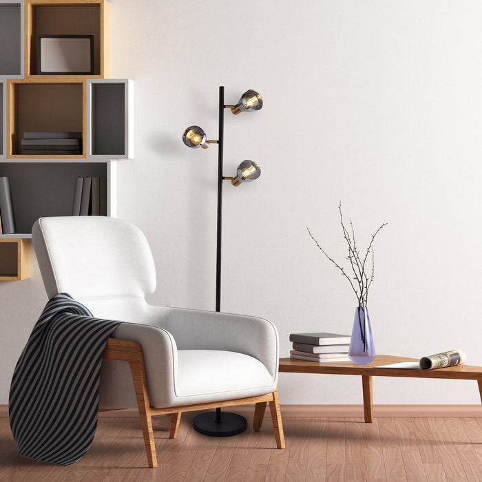 Searchlight Verona Vloerlamp - Satin Brass