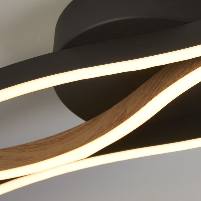 Searchlight Bari Plafondlamp - Swirl Wood