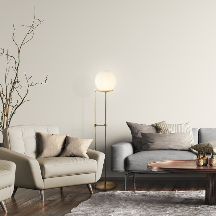 Searchlight Sphere Vloerlamp - Antique Brass