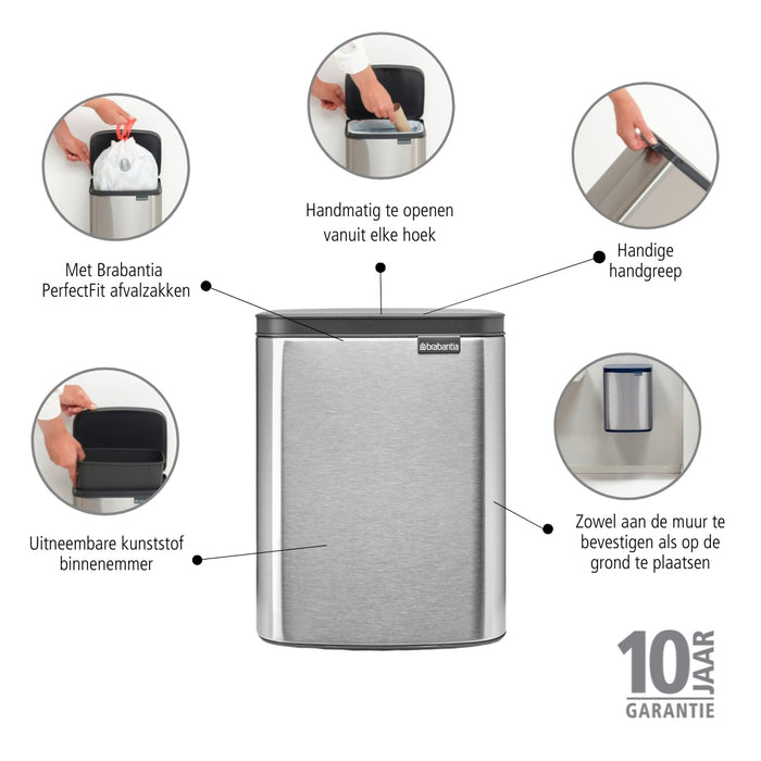 Brabantia Bo Afvalemmer 7 L - Matt Steel FPP
