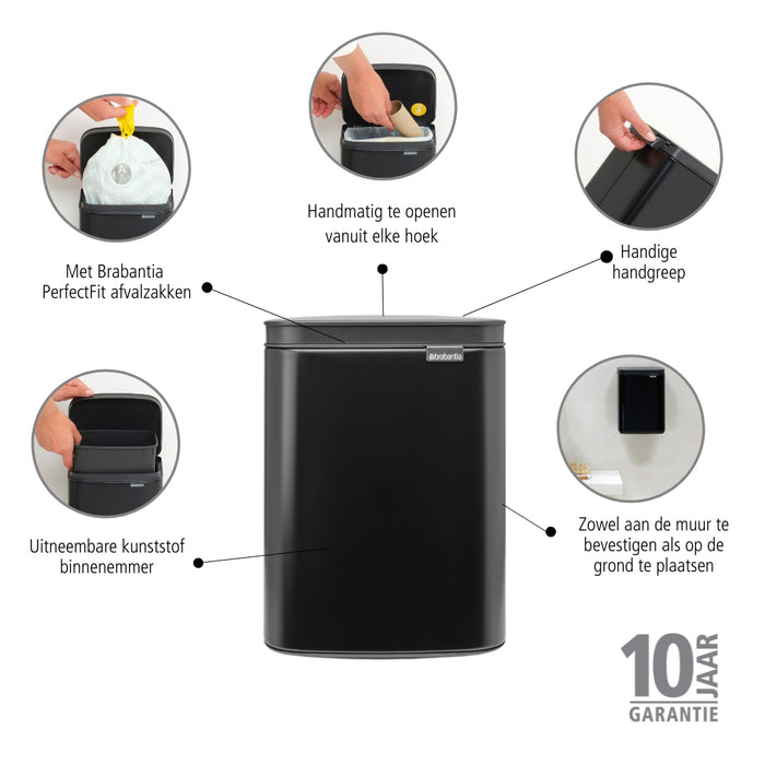 Brabantia Bo Afvalemmer 4 L - Matt Black