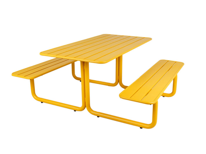 Metalen picknicktafel Max okergeel