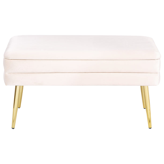 Beliani - DURHAM - Bankje - Off-white - Fluweel