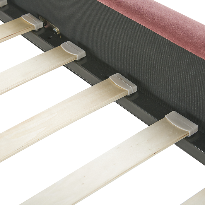 Beliani - AMBILLOU - Tweepersoonsbed - Roze - 160 x 200 cm - Fluweel