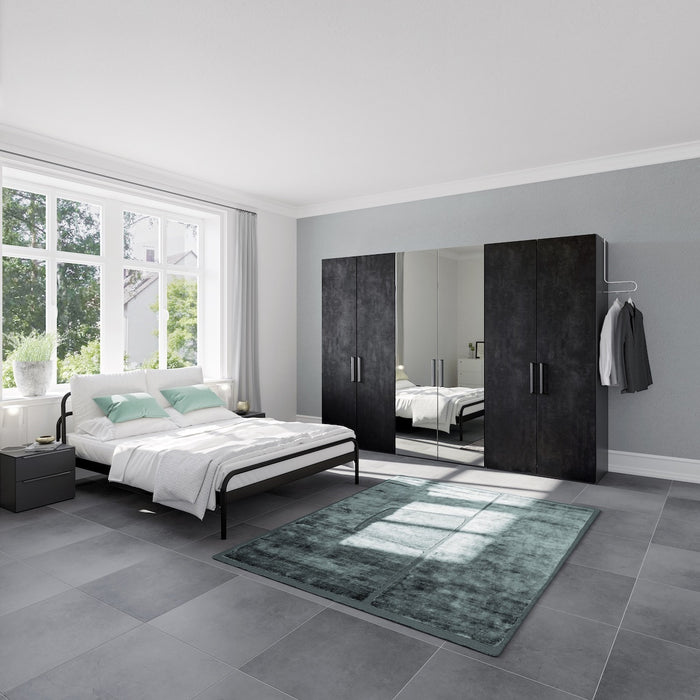 Jutzler Grafiet | Donker Spiegel Draaideurkast 3 deuren