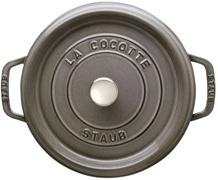 Staub Ronde cocotte 22 cm - grafietgrijs