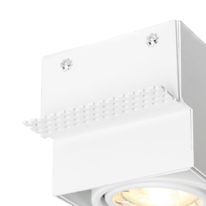 QAZQA Set van 6 inbouwspot wit GU10 kantelbaar trimless - Oneon