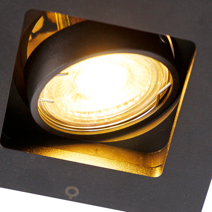 QAZQA Set van 3 moderne inbouwspots zwart verstelbaar - Qure