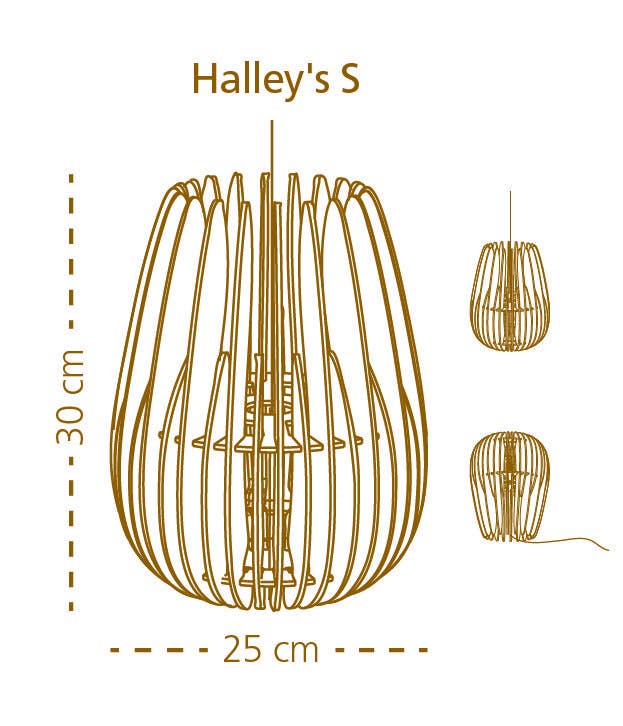 Bomerango Halley S houten lampenkap small - Ø 25 cm