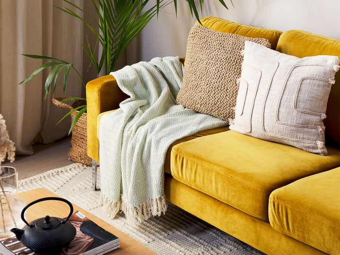 Beliani - MITYAL - Plaid - Mintgroen - 125 x 150 cm - Katoen